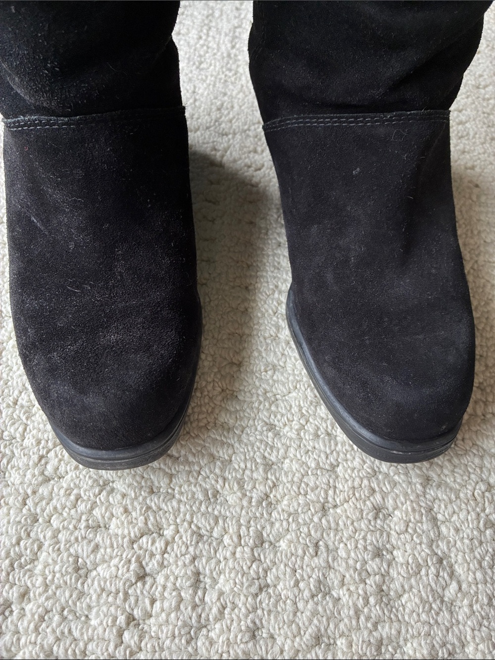 Vintage Henri Pierre Women's Black Suede Tall Slouch Boots Size 7 Made in Canada - Picture 2 of 12